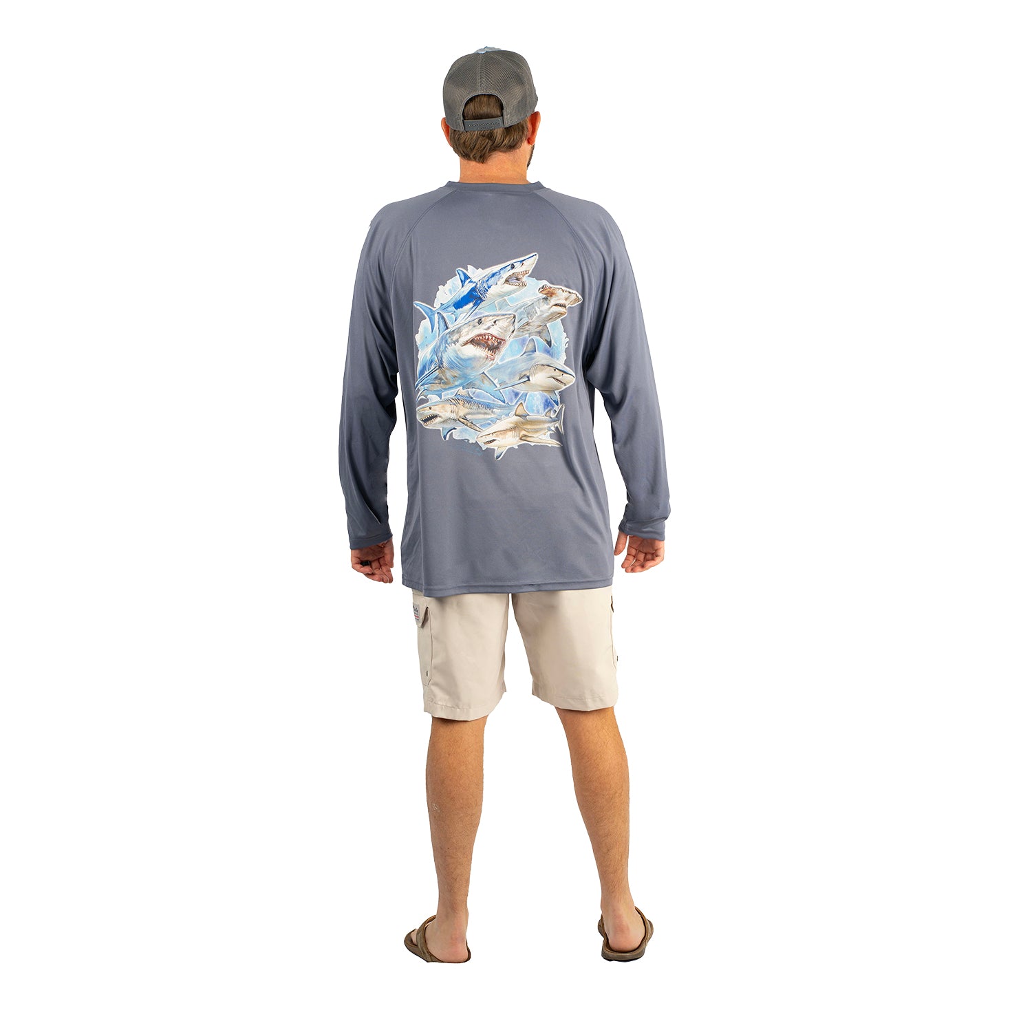 Hook M' Performance Long Sleeve - Shark Slam