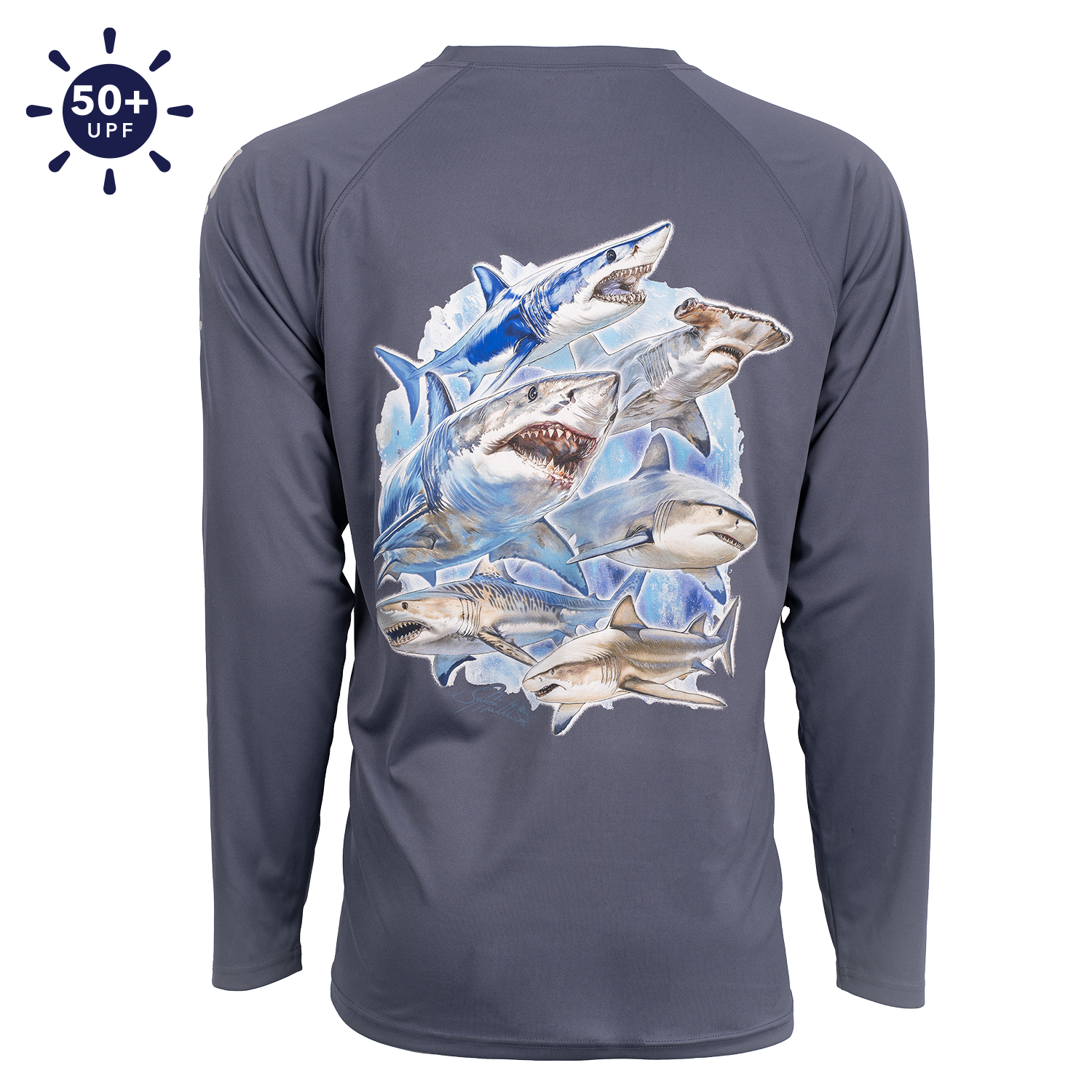 Hook M' Performance Long Sleeve - Shark Slam