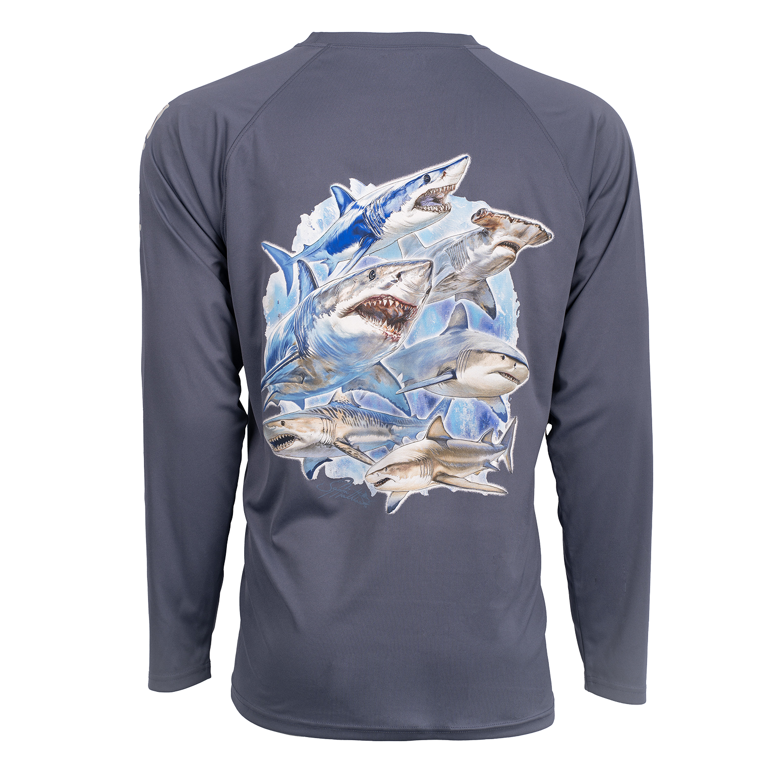 Hook M' Performance Long Sleeve - Shark Slam