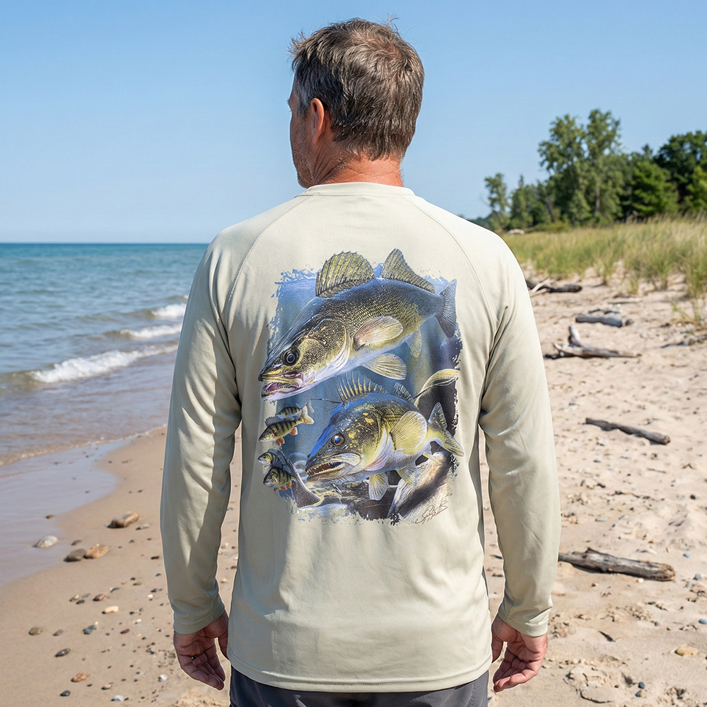 Hook M' Performance Long Sleeve - Walleye