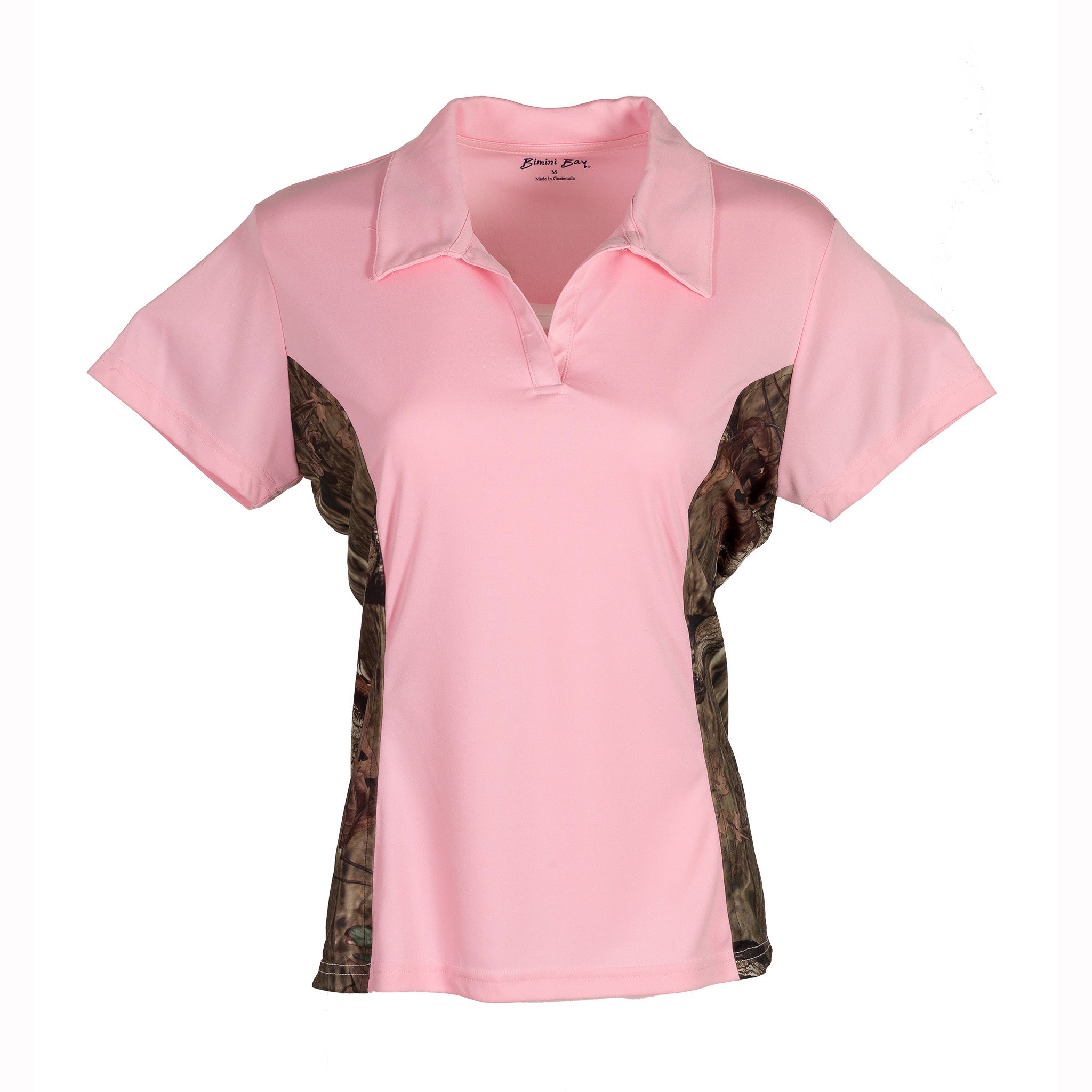 Half Sleeve Daily Wear HARBORNBAY Women Pink Polo Collar Pockets T-shirt