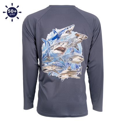Hook M' Performance Long Sleeve - Shark Slam