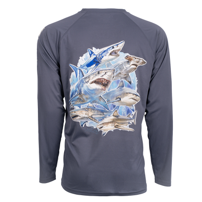 Hook M' Performance Long Sleeve - Shark Slam