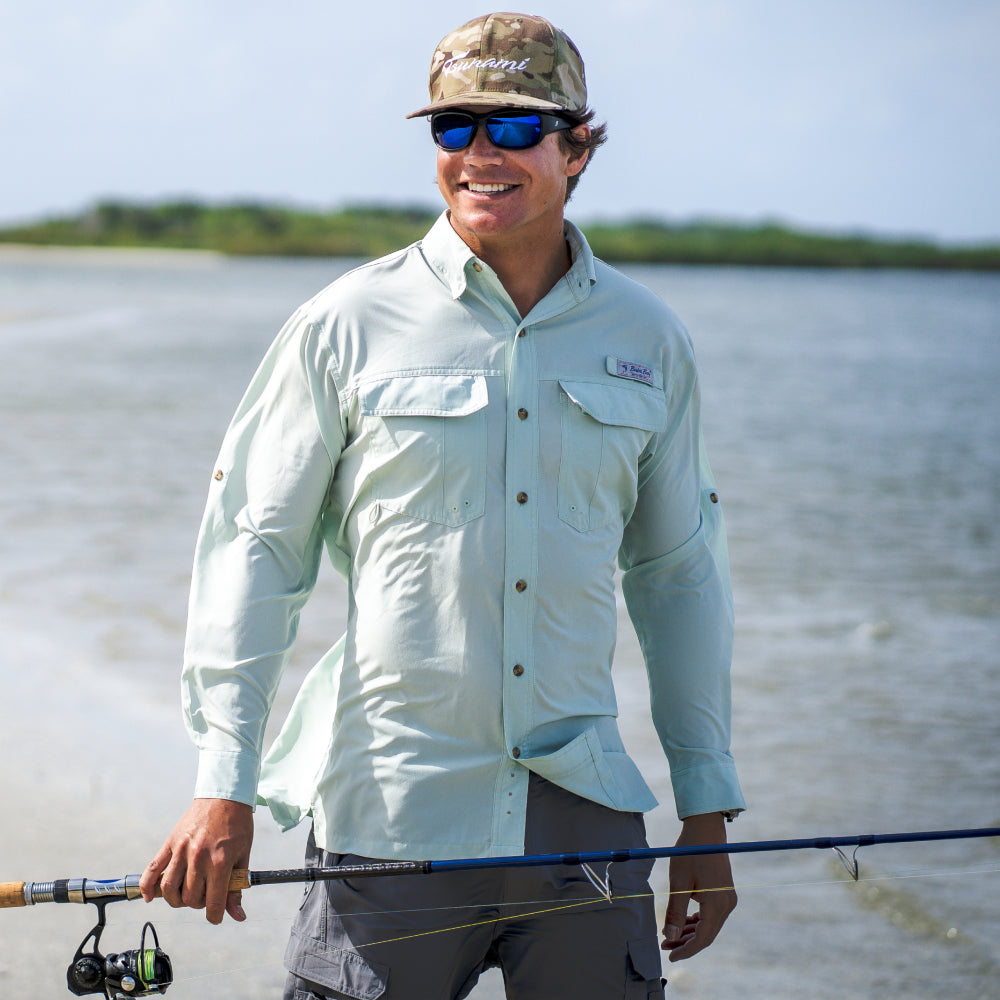 Bimini Bay Short Sleeve Vented Outdoor Fishing Shirt Men's Large, Cream  Color