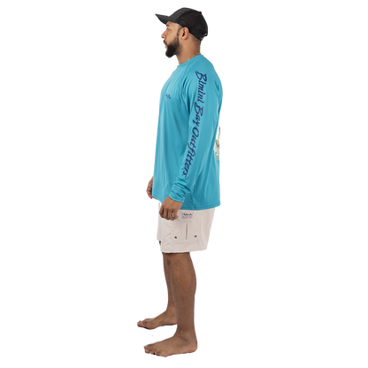 Hook M' Performance Long Sleeve - Blue Fluke