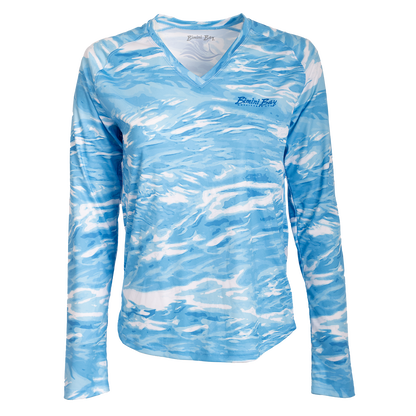Women's Waves Long Sleeve V-Neck