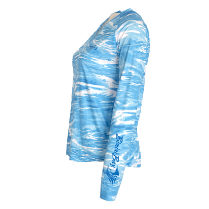 Women's Waves Long Sleeve V-Neck