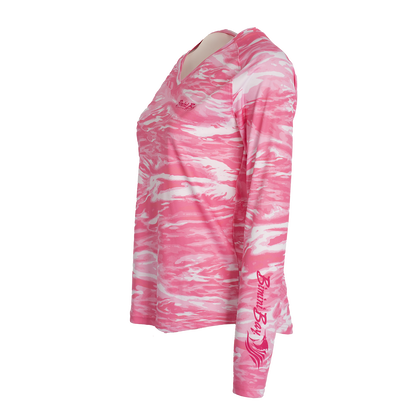 Women's Waves Long Sleeve V-Neck